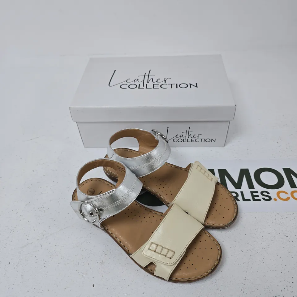 NATASHA LEATHER COLLECTION BEIGE SANDALS – UK 6 (BOXED)