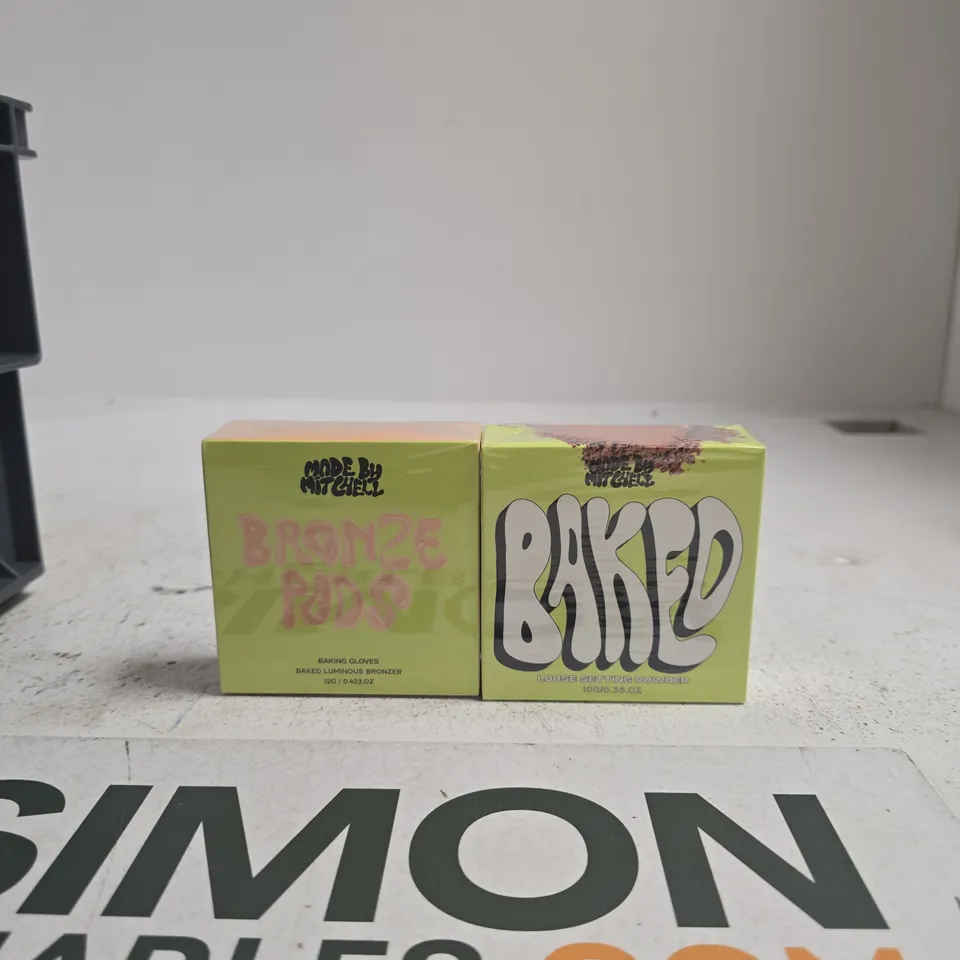 MADE BY MITCHELL TWO MAKEUP BOXES: BAKED BRONZER (BRONZE POWDER) AND BRONZE PODS