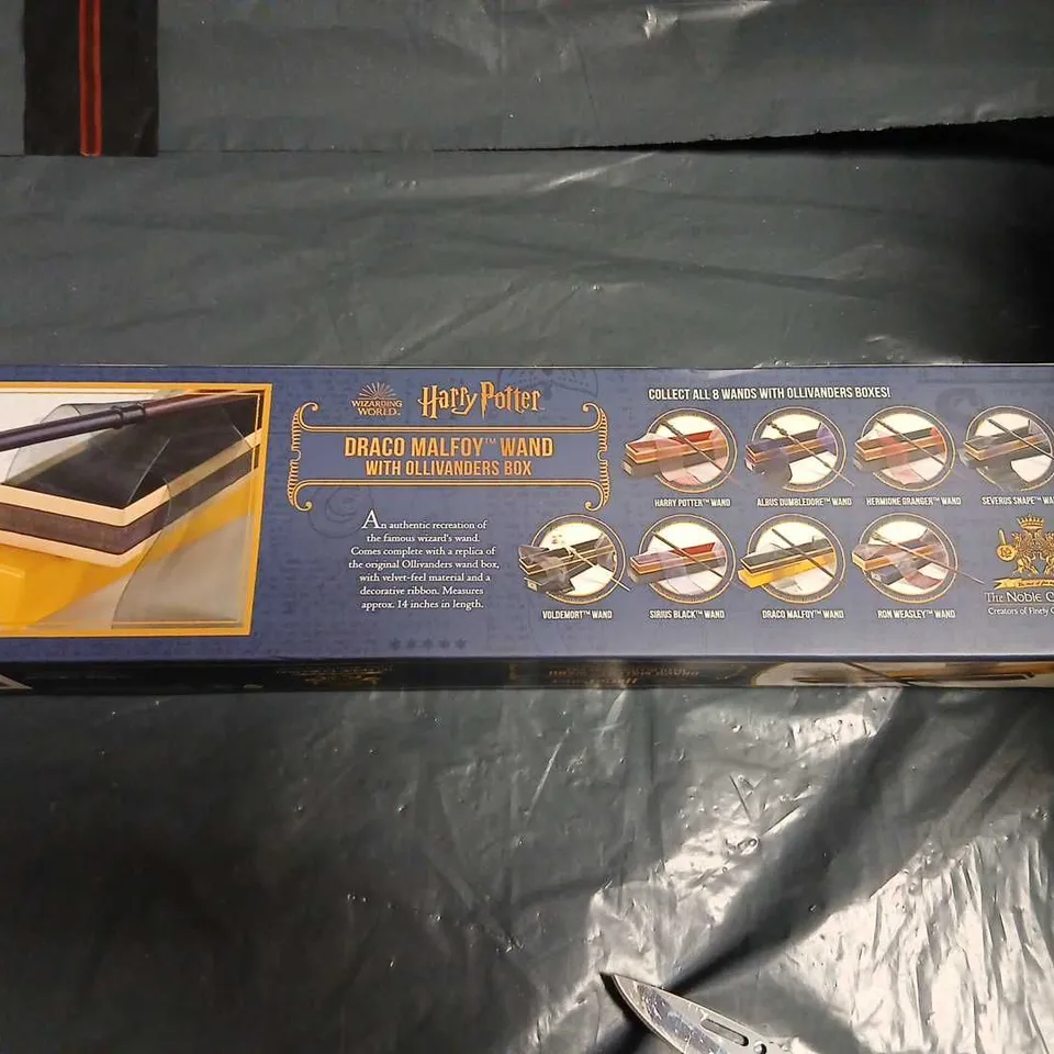 HARRY POTTER DRACO MALFOY WAND WITH OLLIVANDER'S BOX – THE NOBLE COLLECTION (BOXED)