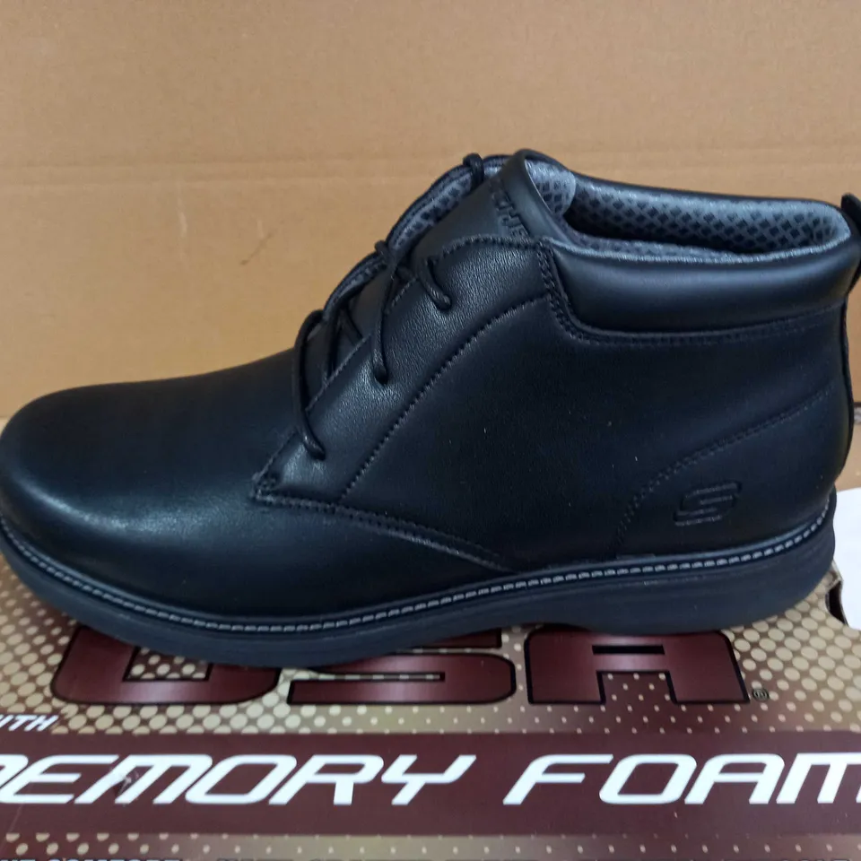 SKECHERS SIZE 12 BLACK LEATHER BOOTS 
