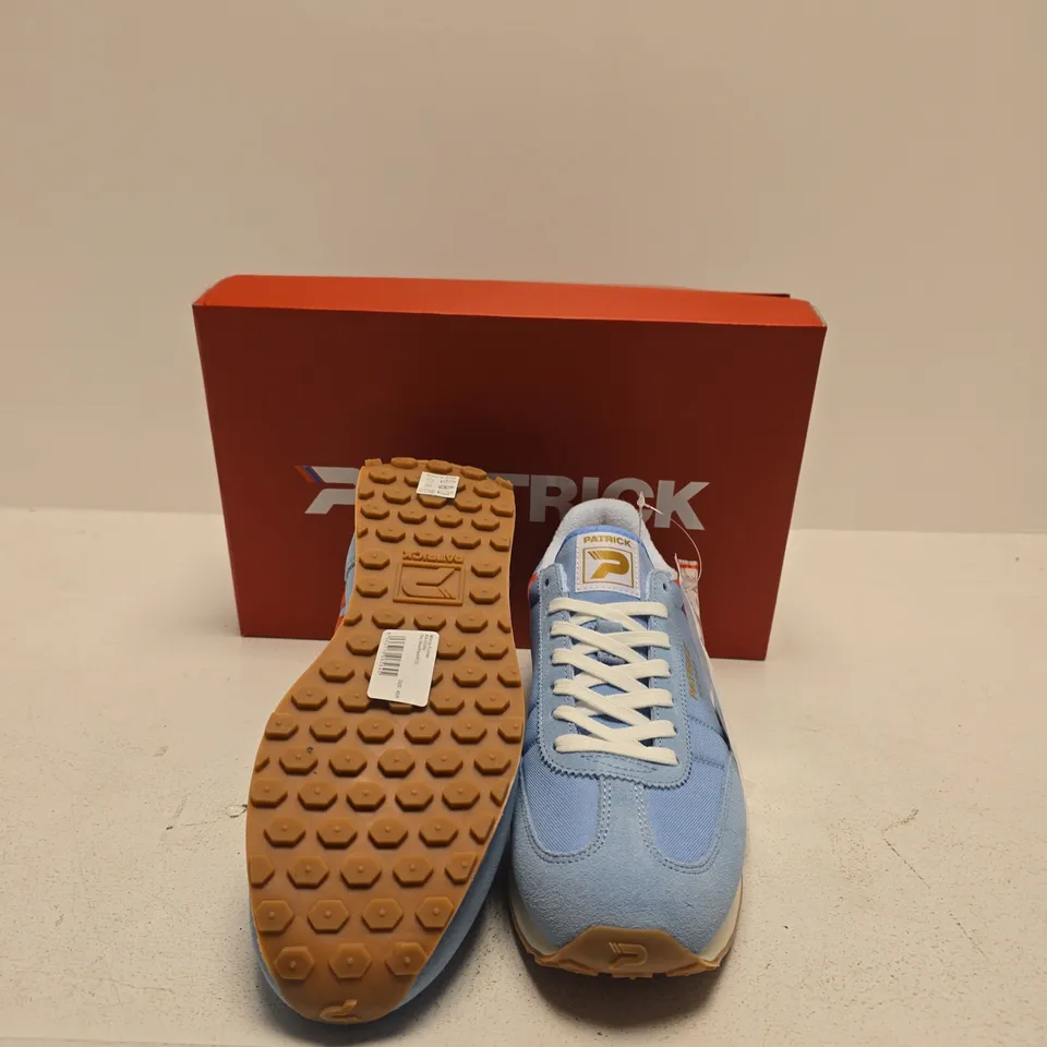 PATRICK BLUE SNEAKERS WITH ORANGE STRIPES SIZE UK 8