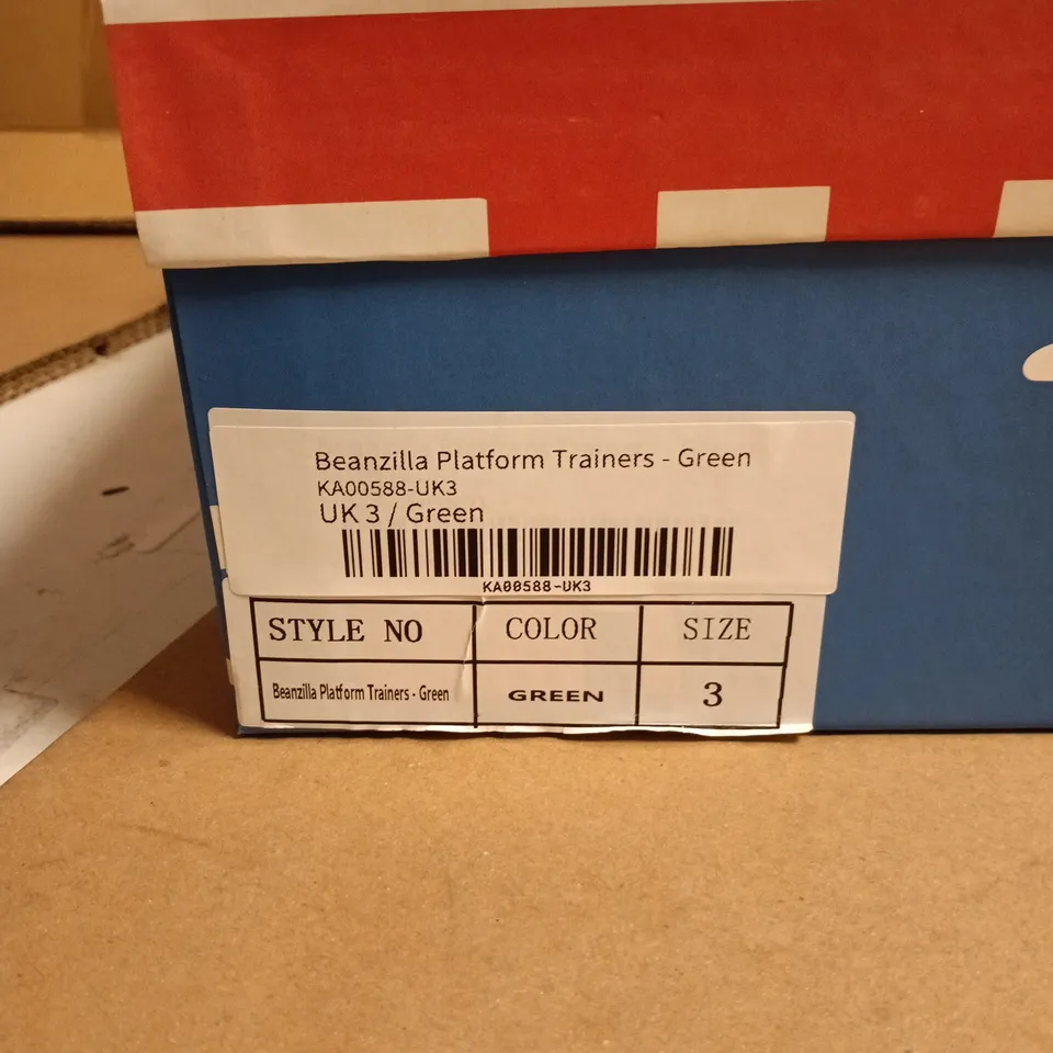 KOI BEANZILLA PLATFORM TRAINERS - GREEN, UK3 (KIDS)