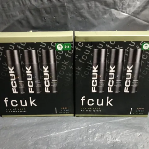 LOT OF 2 FCUK BODY SPRAY TRIOS