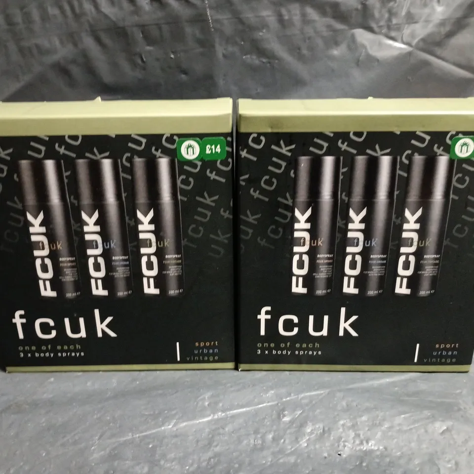 LOT OF 2 FCUK BODY SPRAY TRIOS