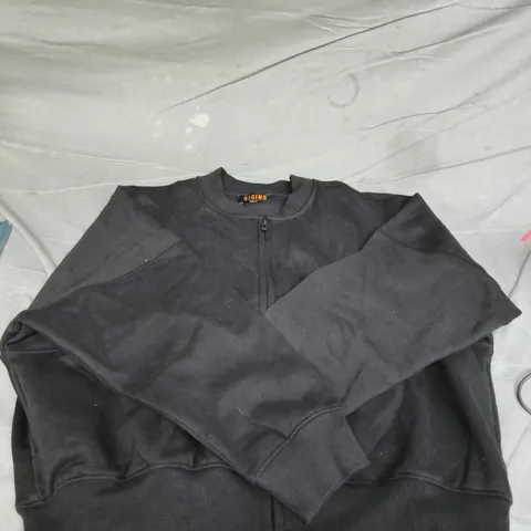 RISING BLACK ZIP-UP SWEATSHIRT, UK L/XL (SIZE LXL)