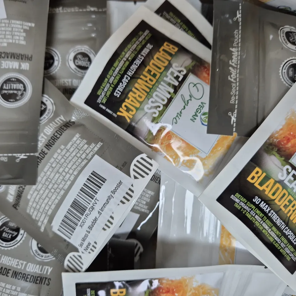 BOX OF APPROXIMATELY 120 PACKS OF CUTS-N-GAINS TABLETS - SEAM MOSS BLADDERWRACK (30 TABLETS PER PACK)