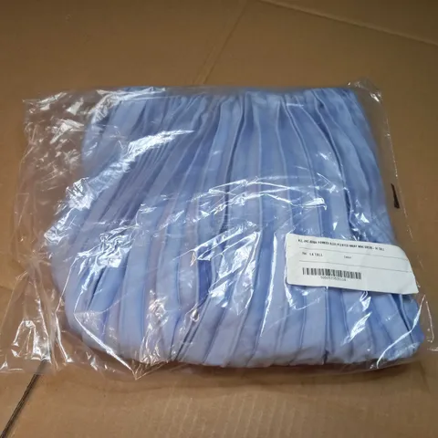 PACKAGED ALL JAC JOSSA POWDER BLUE PLEATED WRAP MINI DRESS - SIZE 14 TALL