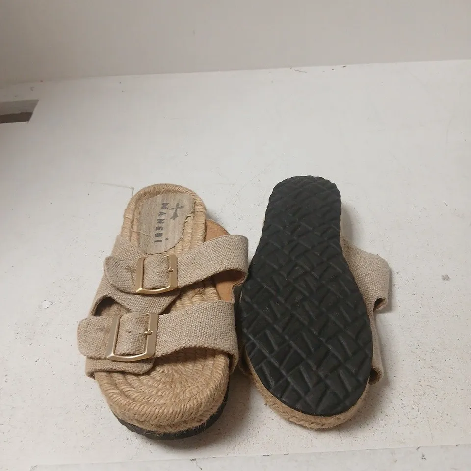 MANEBI ESPADRILLE SANDALS – BEIGE ROPE SOLE, TWO-STRAP