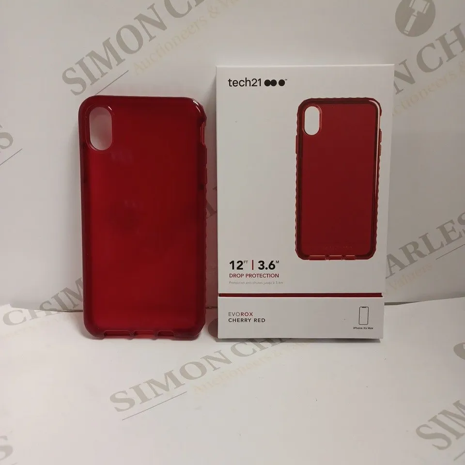 BOX OF 87 TECH21 CHERRY RED EVOROX PHONE PROTECTION CASES FOR IPHONE XS MAX