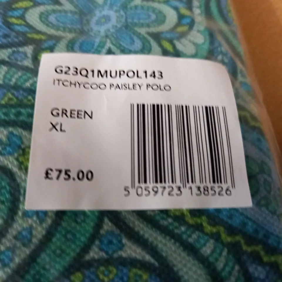 BAGGED PRETTY GREEN ITCHYCOO PAISLEY POLO - XL