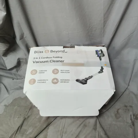 BLISS & BEYOND 3-IN-1 CORDLESS FOLDING VACUUM CLEANER – BOXED