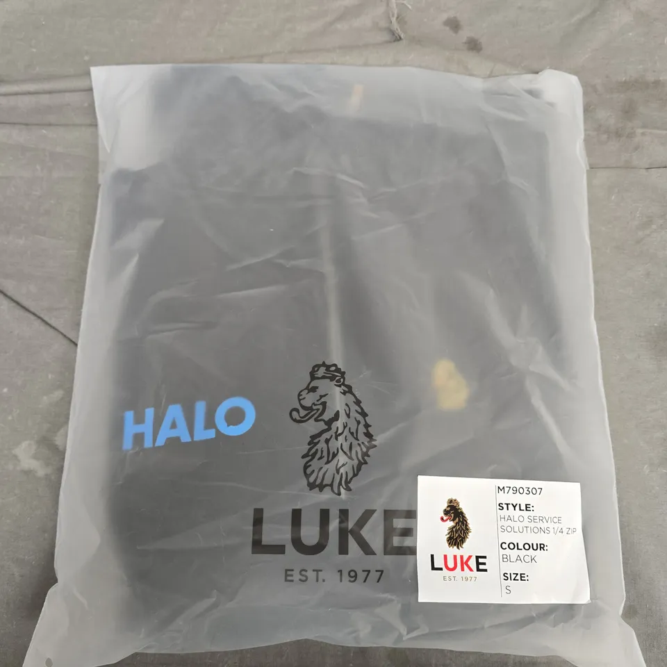 BAGGED LUKE HALO SERVICE SOLUTIONS 1/4 ZIP IN BLACK - SMALL