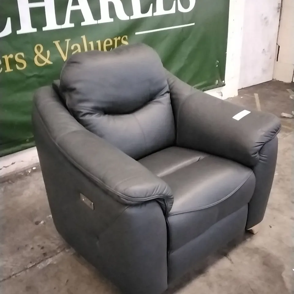 QUALITY BRITISH DESIGNED & MANUFACTURED G PLAN JACKSON POWER RECLINER ARMCHAIR CAMBRIDGE PETROL BLUE LEATHER
