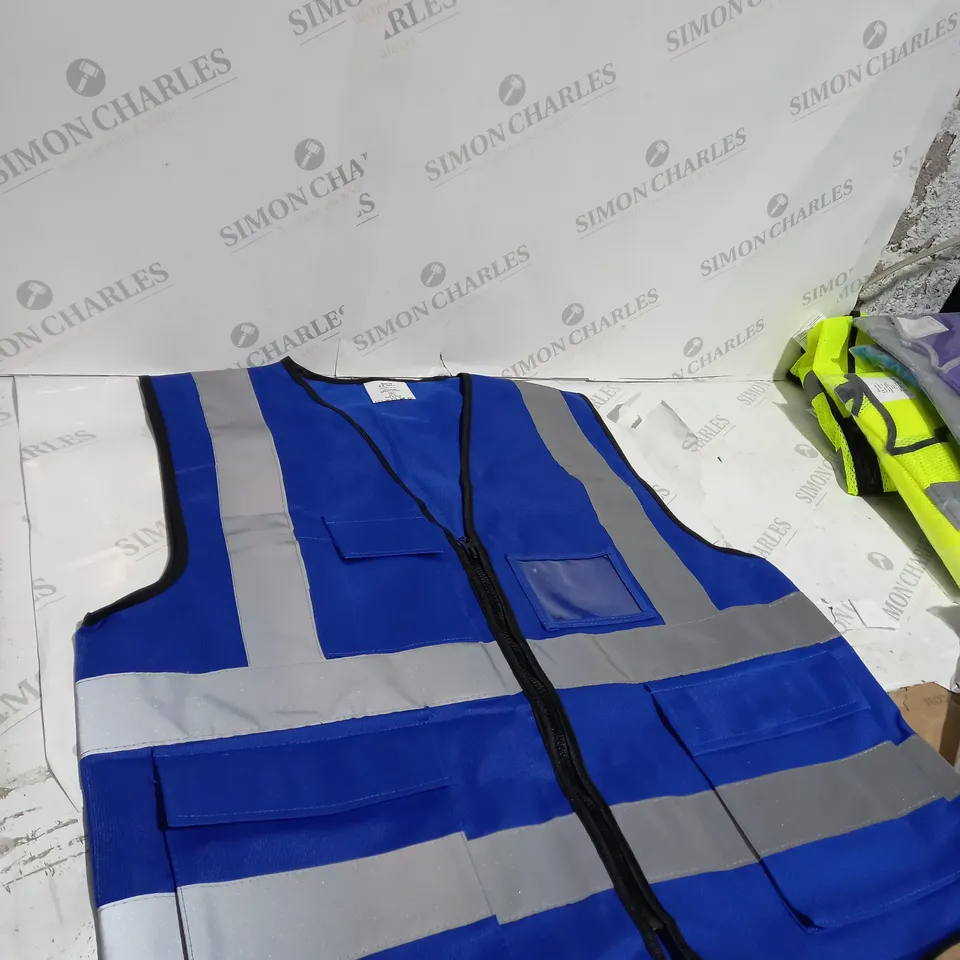 3 X PACKAGED BLUE REFLECTIVE HIGH VISIBILITY JACKET