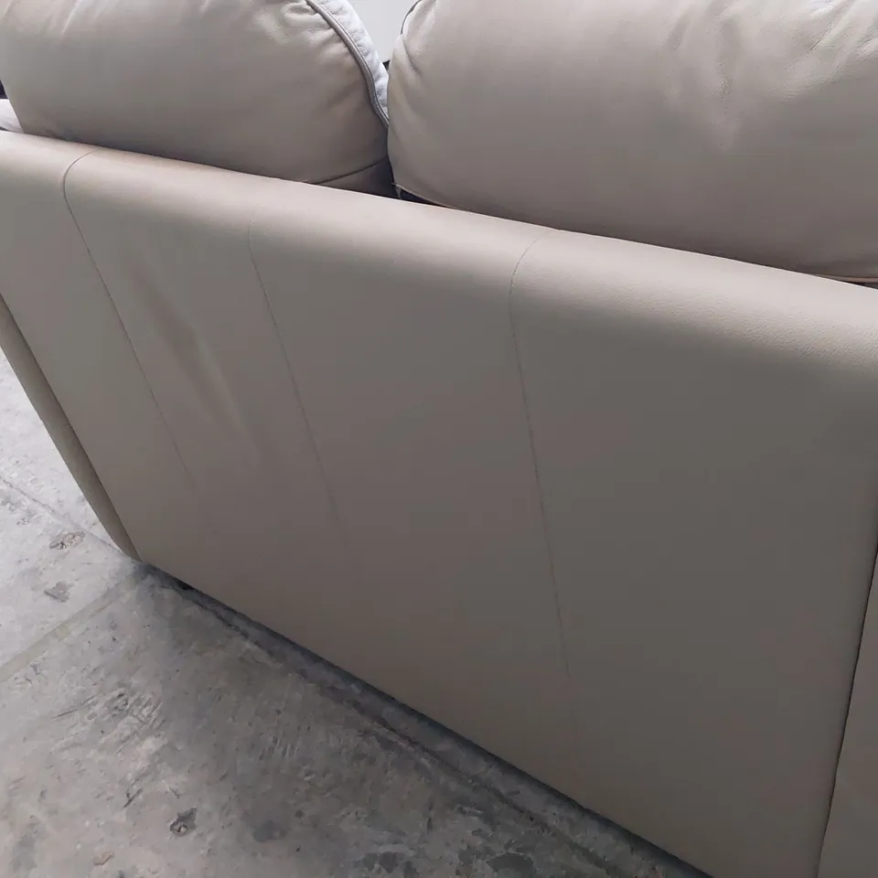 QUALITY BRITISH DESIGNER G PLAN JACKSON TWO SEATER SOFA CAMBRIDGE TAUPE LEATHER