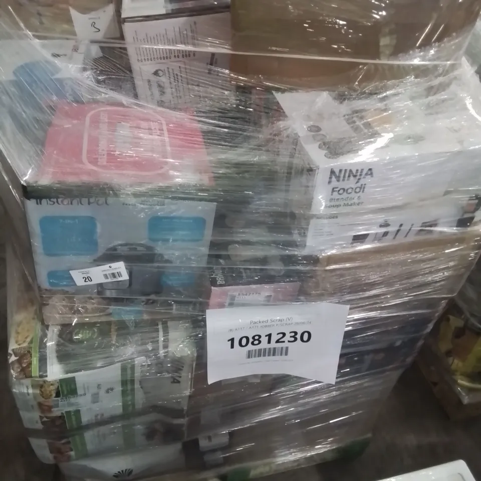 PALLET OF APPROXIMATELY 50 UNPROCESSED RAW RETURN HOUSEHOLD AND ELECTRICAL GOODS TO INCLUDE;