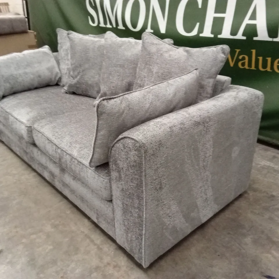 SOHO 3 SEATER FABRIC SCATTER-BACK SOFA - GREY