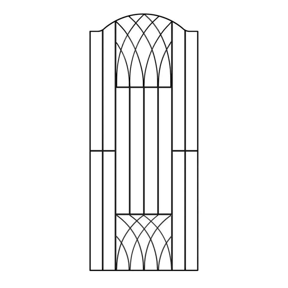 GUERO MODERN BOW TOP TALL METAL GARDEN GATE 180CM HIGH