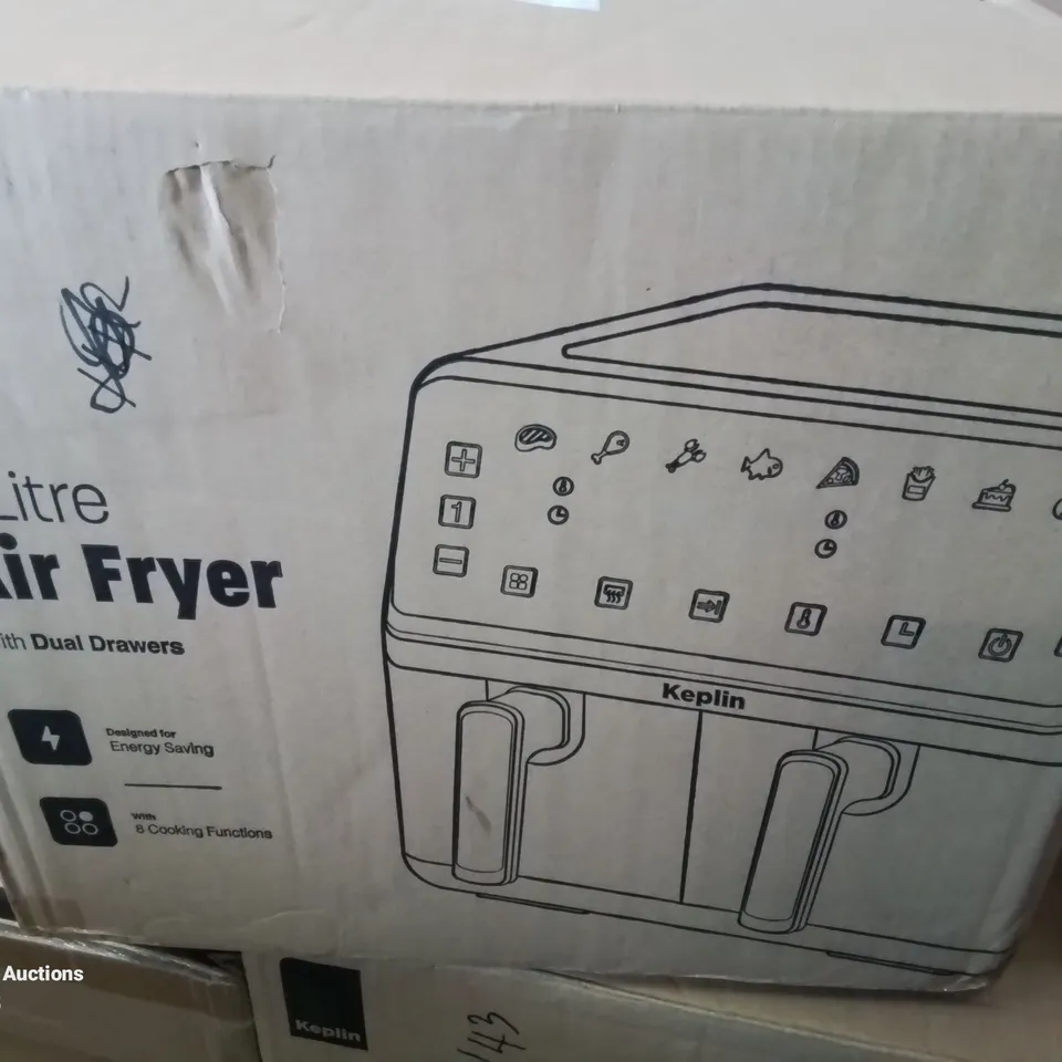 BOXED KEPLIN 9 LITRE DUAL DRAWER AIRFRYER