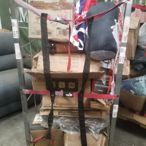 CAGE OF ASSORTED GOODS AND PRODUCTS TO INCLUDE: SILICONE AIR FRYER LINER, EXERCISE BALL AND LONG REACH PICK UP TOOL