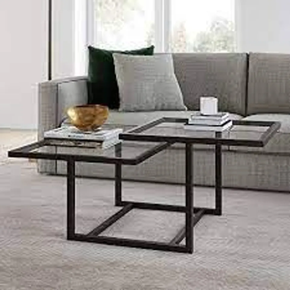 BOXED CHATTAHOOCHEE 2 TIER COFFEE TABLE- BLACKENED BRONZE 