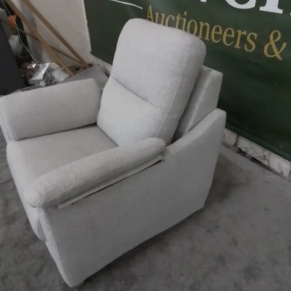 DESIGNER G PLAN MADE SPENCER SWIFT OATMEAL FABRIC ARMCHAIR