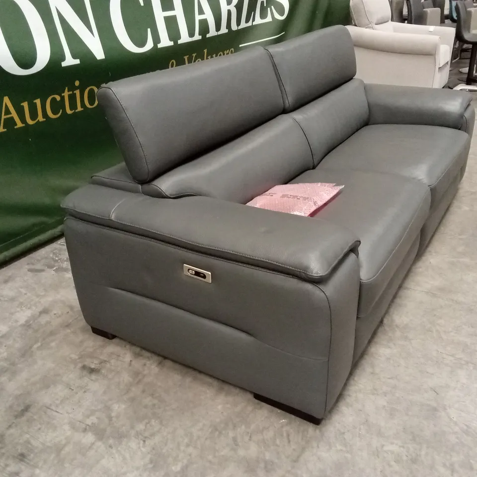 QUALITY DESIGNER ITALIAN MADE VENTO 3 SEATER ELECTRIC RECLINER LEATHER SOFA