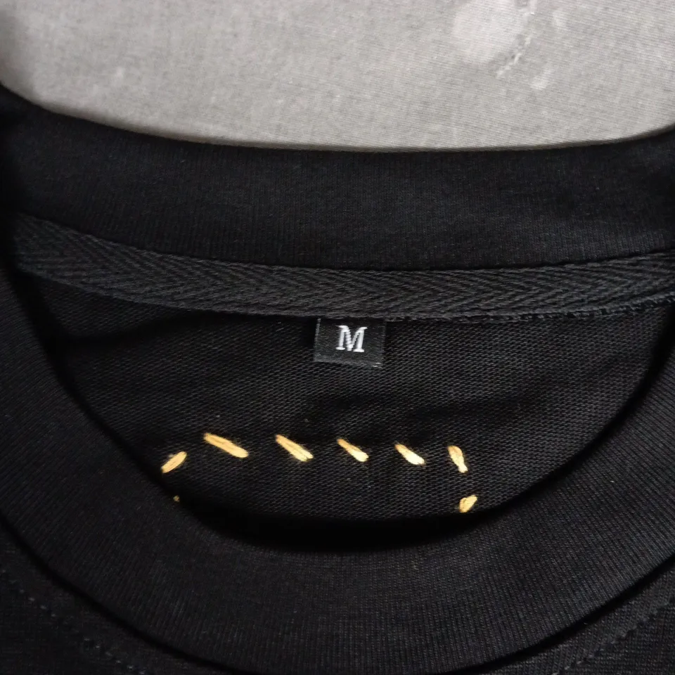 DIRTBAG BLACK T-SHIRT WITH COLOURFUL SOLE GRAPHIC – UK M