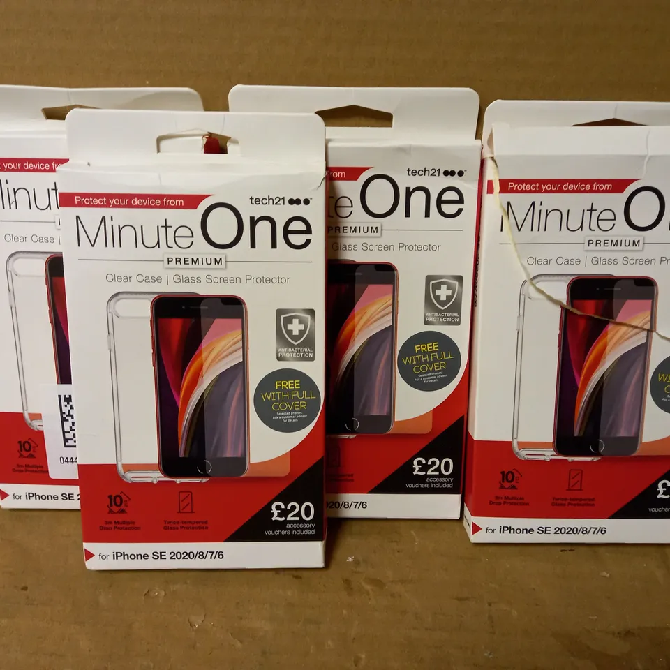 LOT OF 4 MINUTE ONE CLEAR CASES FOR IPHONE SE 2020/8/7/6