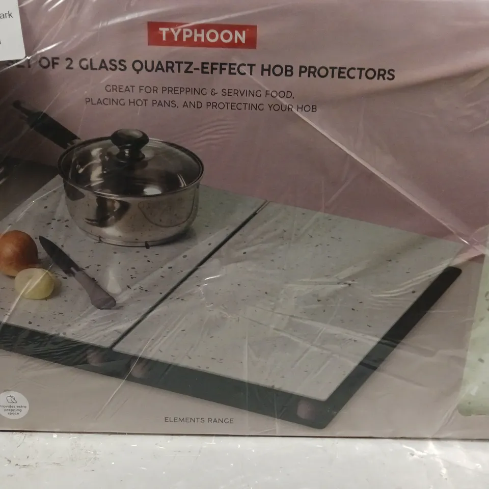 TYPHOON ELEMENTS SET OF 2 QUARTZ-EFFECT HOB PROTECTORS