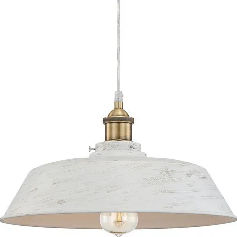 BOXED GLOBO BURLYWOOD 1-LIGHT INVERTED PENDANT WHITE