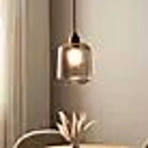BOXED MELROSE EASY FIT PENDANT SHADE - SMOKE GREY