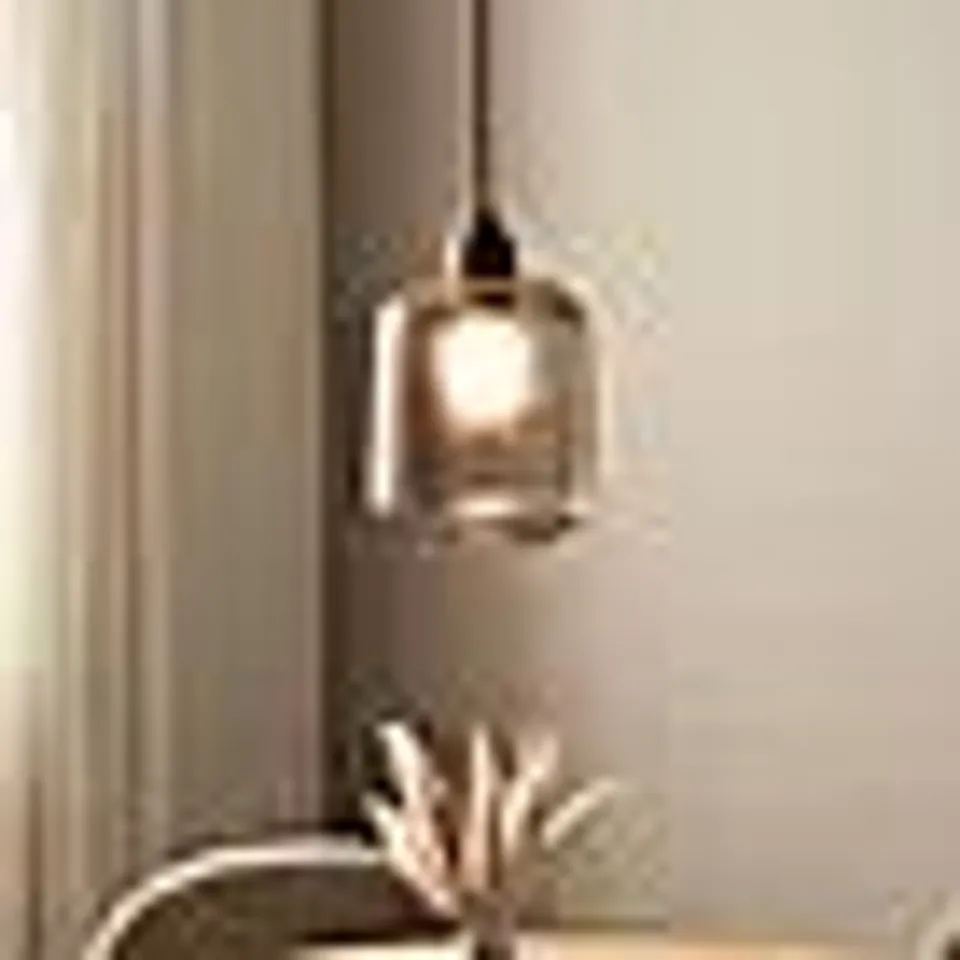 BOXED MELROSE EASY FIT PENDANT SHADE - SMOKE GREY