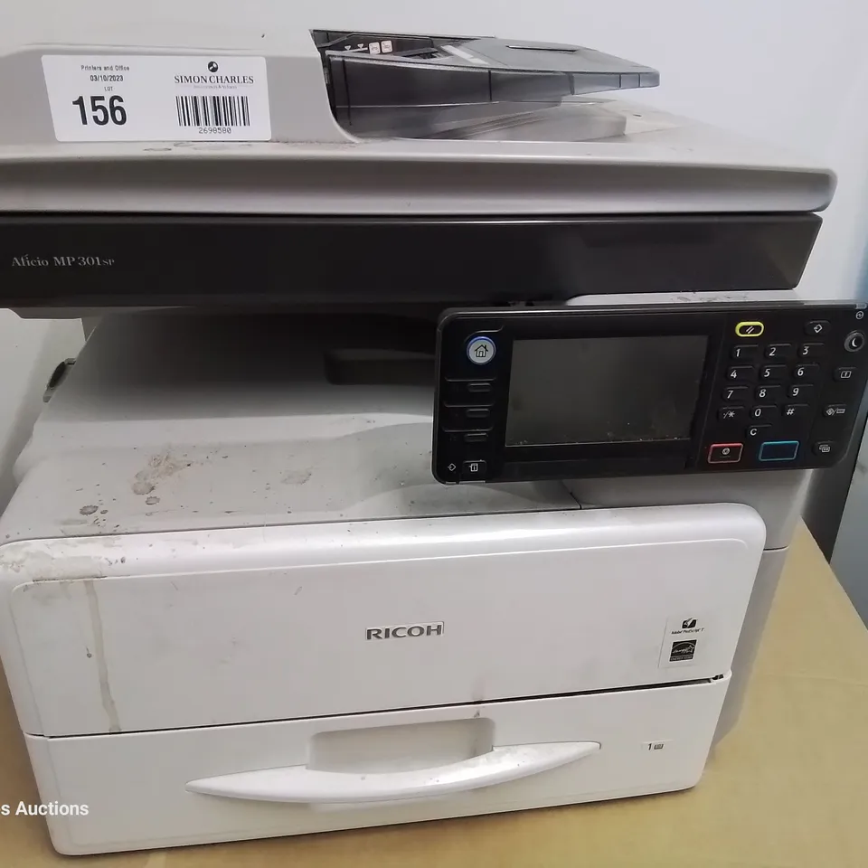 RICOH AFICIO MP 301 SPF FAST MONO MULTI FUNCTION FAX/SCAN/ PRINT 30ppm