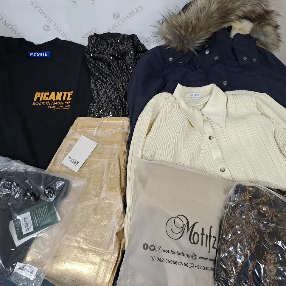 LARGE QUANTITY OF ASSORTED CLOTHING ITEMS TO INCLUDE DUBLIN, PICANTE ANINE BING