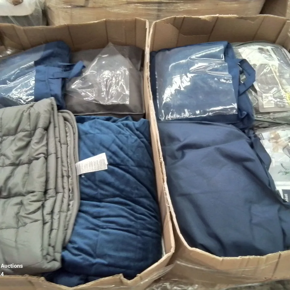 PALLET CONTAINING VARIOUS BEDDING WEIGHTED BLANKETS ETC.