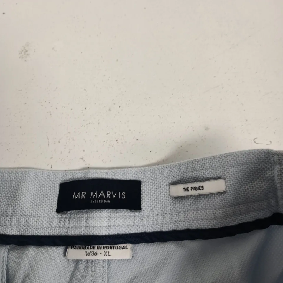 MR MARVIS THE PIQUES SHORTS – LIGHT BLUE PIQUÉ, UK 36 (W36/XL) HANDMADE IN PORTUGAL