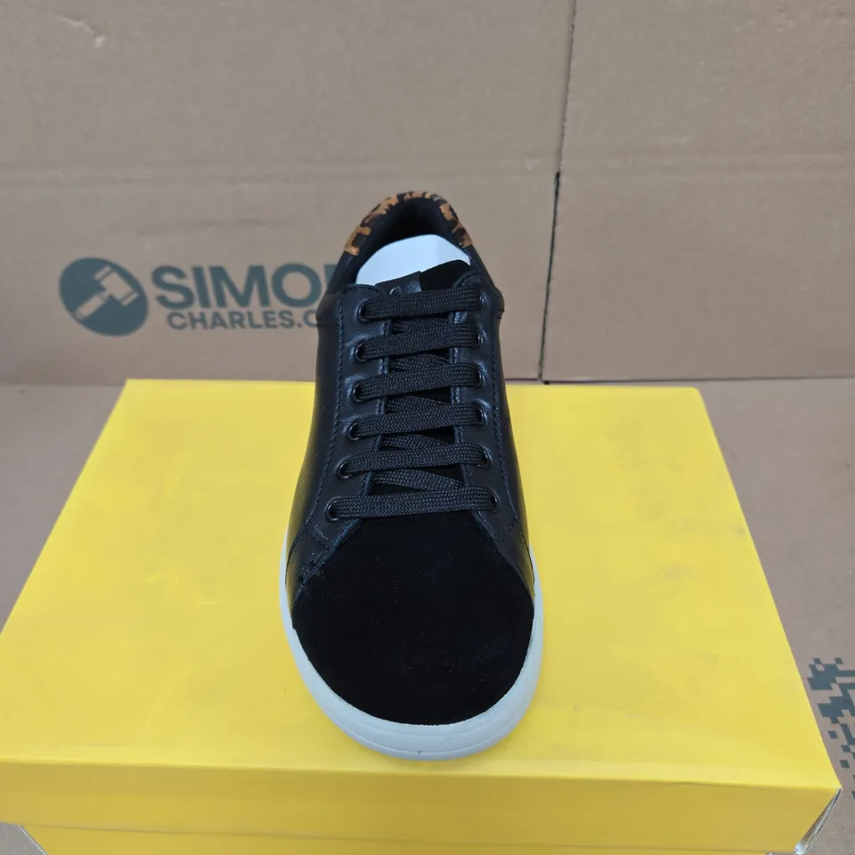 STRIVE DAKOTA BLACK LEOPARD TRAINERS UK SIZE 3 BOXED MEMORY FOAM
