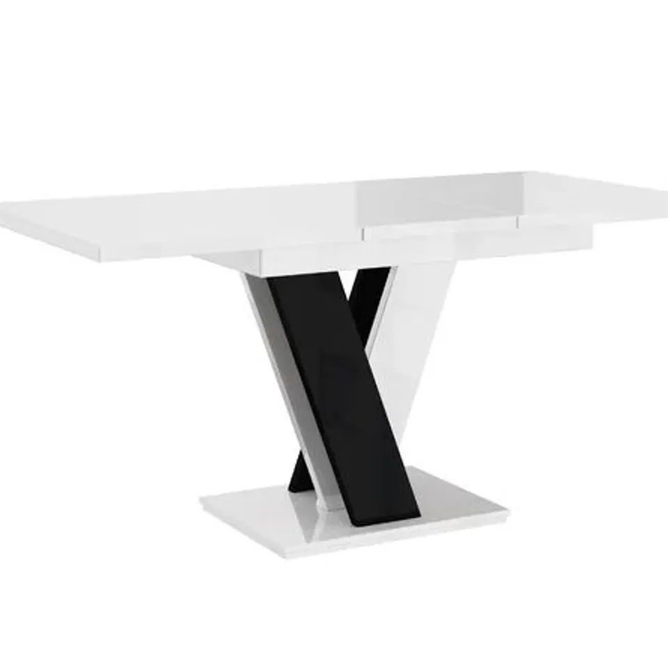 BOXED ABDO TABLE TOP - WHITE GLOSS/BLACK GLOSS (ONLY 1 BOX, MAY BE INCOMPLETE)