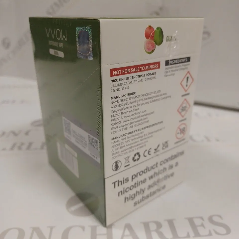 SEALED SMOK VVOW 10-PACK OF DISPOSABLE VAPES - GUAVE