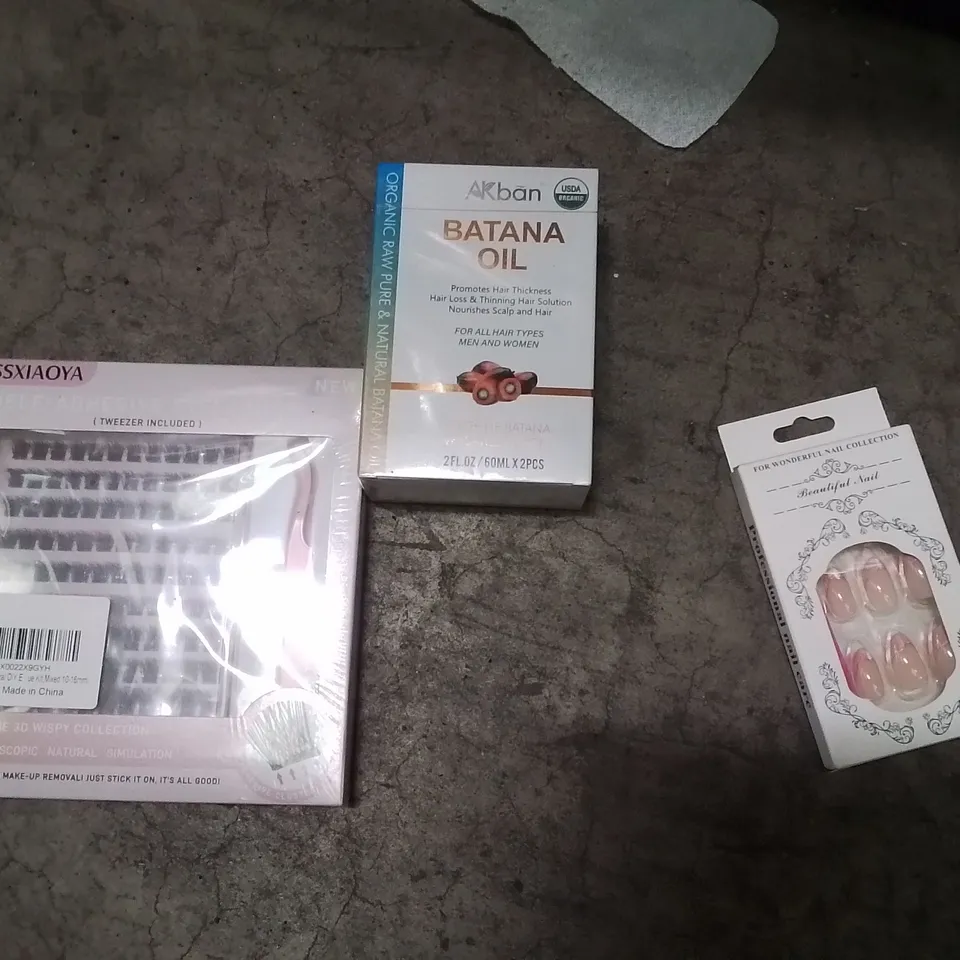 PALLET CONTAINING A LARGE QUANTITY OF COSMETIC PRODUCTS TO INCLUDE;BATANA OIL,EYELASHES,NAILS