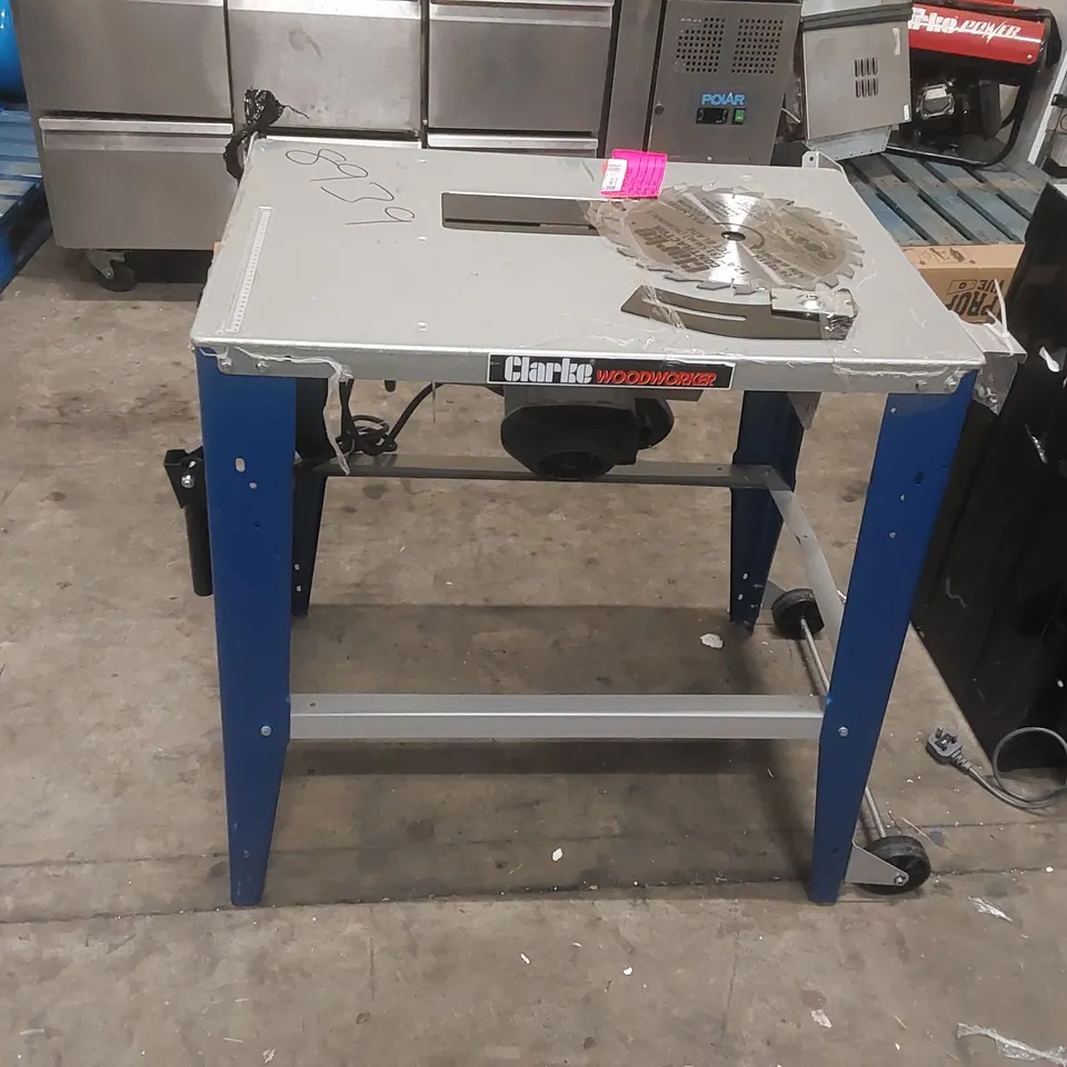 CLARKE CCS12B 12" (315MM) CONTRACTOR TABLE SAW WITH SLIDING CARRIAGE