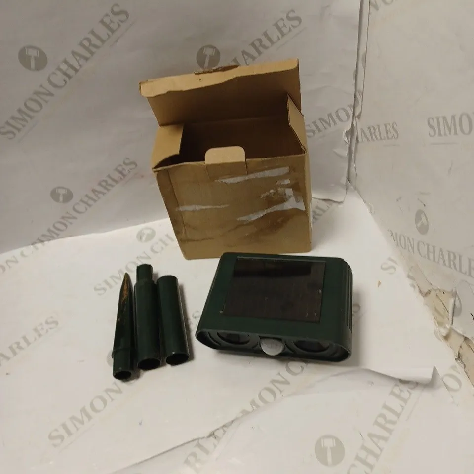 BOXED SOLAR POWERED MOTION ACTIVATED ANIMAL REPELLER