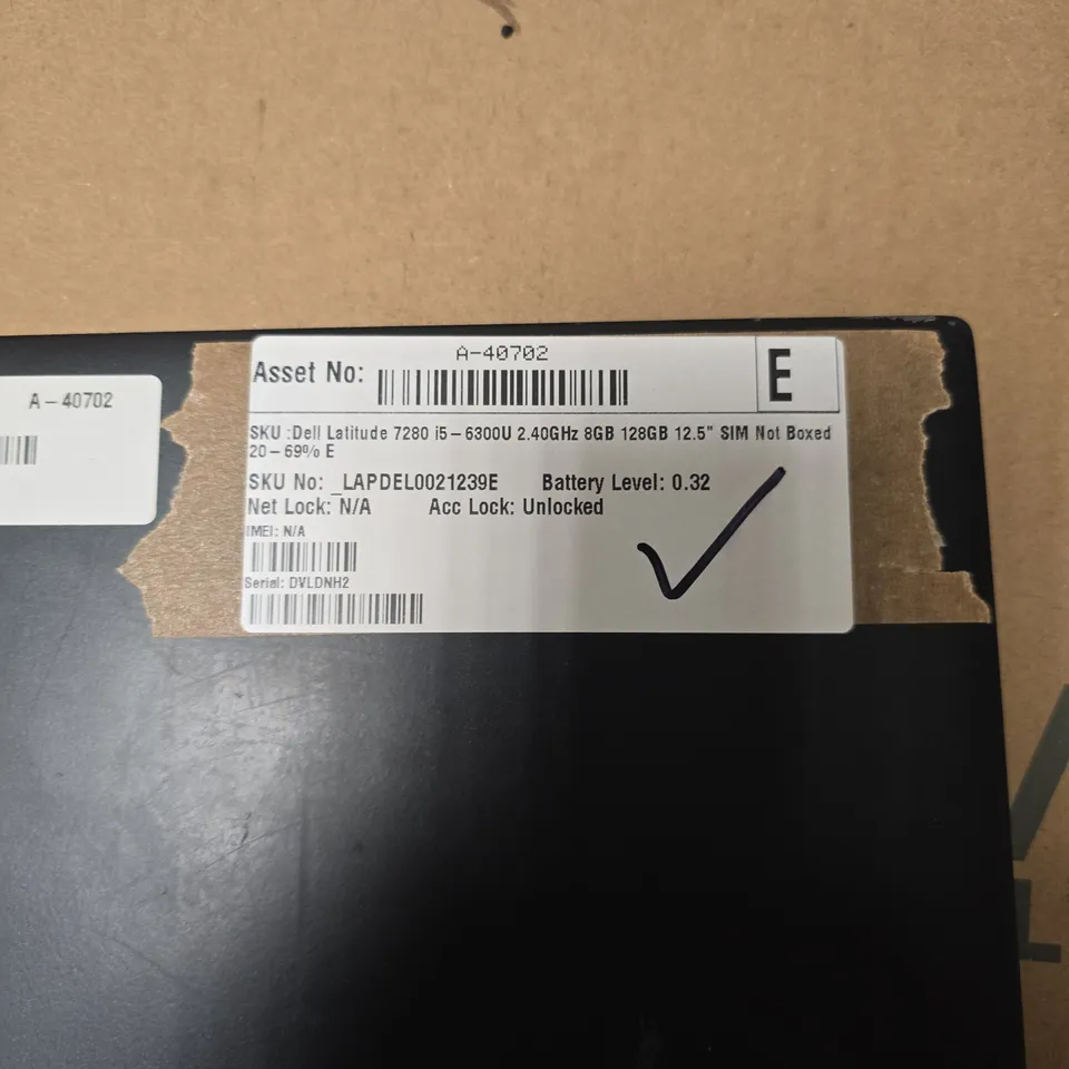 DELL LATITUDE 7280 LAPTOP – I5-6300U, 8GB RAM, 128GB SSD, 12.5 INCH DISPLAY (SIM NOT BOXED)