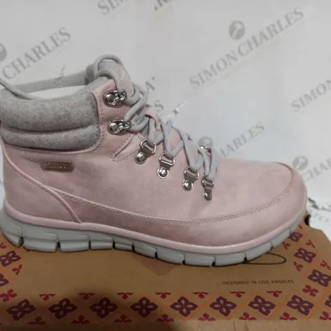 UNBOXED SKECHERS WARM BLUSH BOOTS, BLUSH - SIZE 6