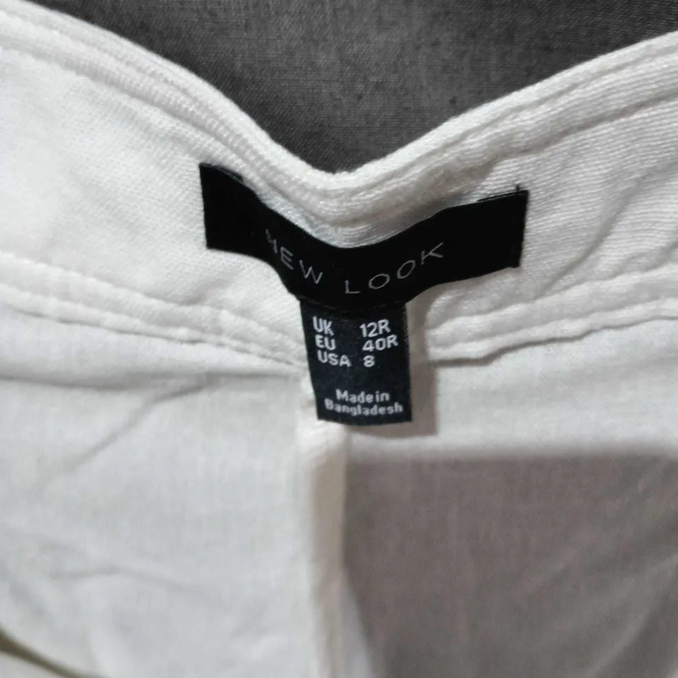 NEW LOOK WHITE SHIRT – UK 12R (EU 40R, US 8), KNOTTED FRONT, MADE IN BANGLADESH