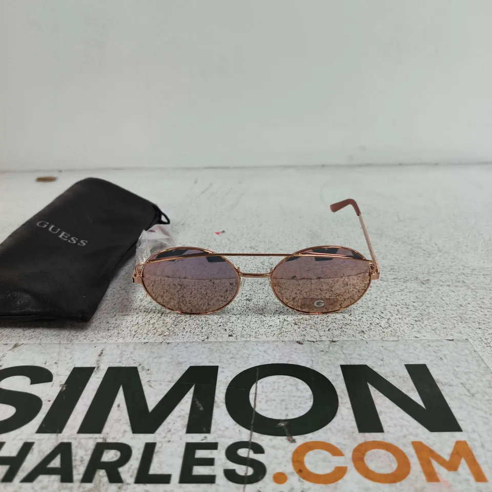 GUESS SUNGLASSES – ROSE GOLD METAL FRAME, PINK LENSES