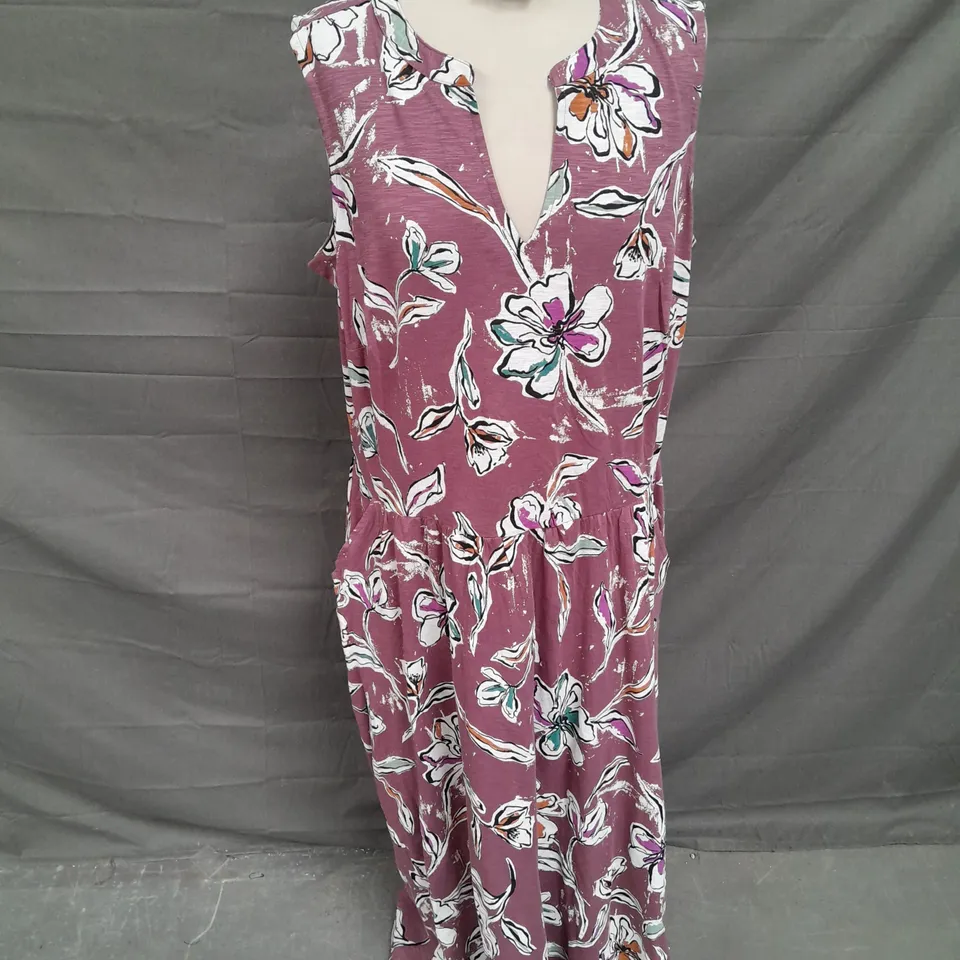 SEASALT CORNWALL SHELTER BAY DRESS IN FLORAL HEATHER PURPLE SIZE 18