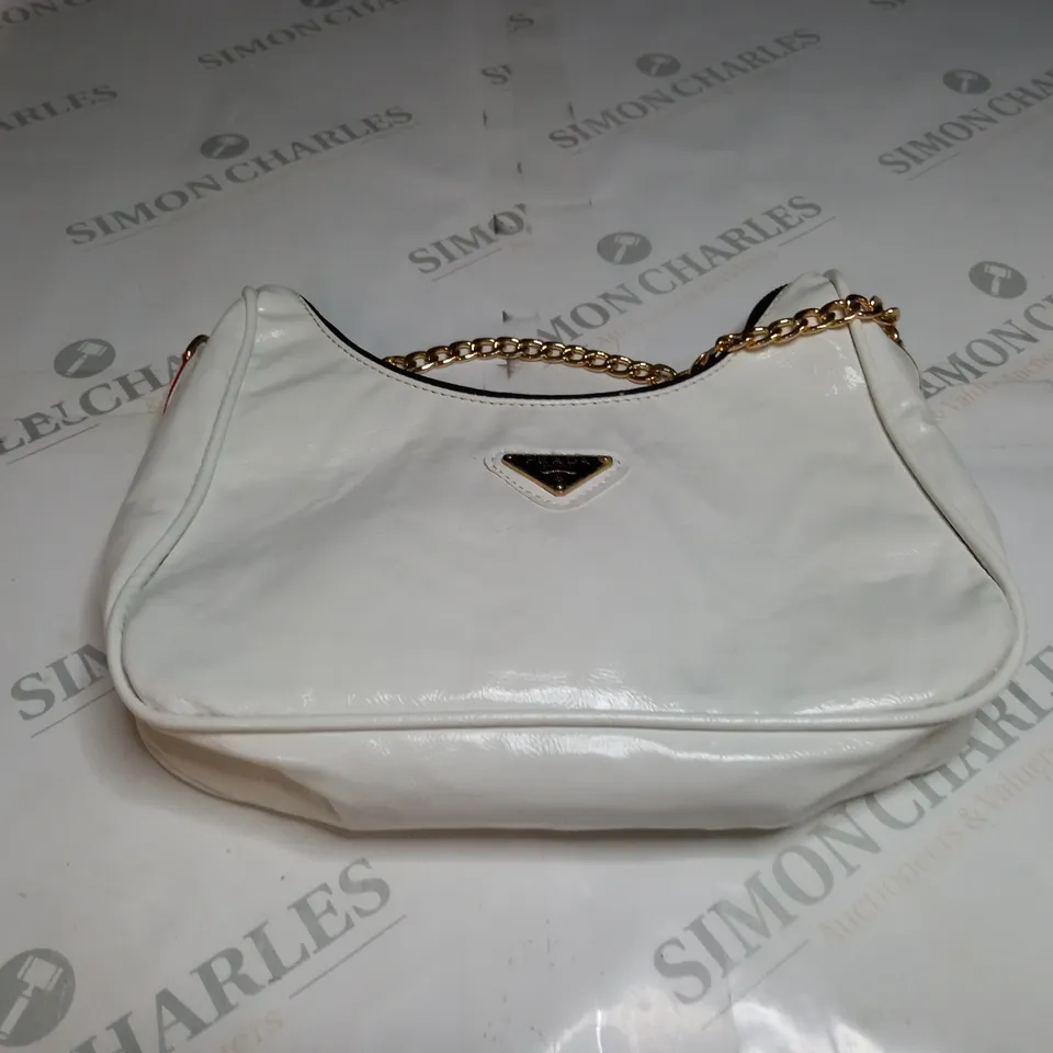 PRADA WHITE LEATHER HANDBAG 