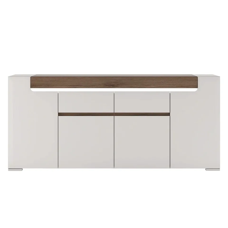 BOXED 4 DOOR 2 DRAWER SIDEBOARD  [3 BOXES]